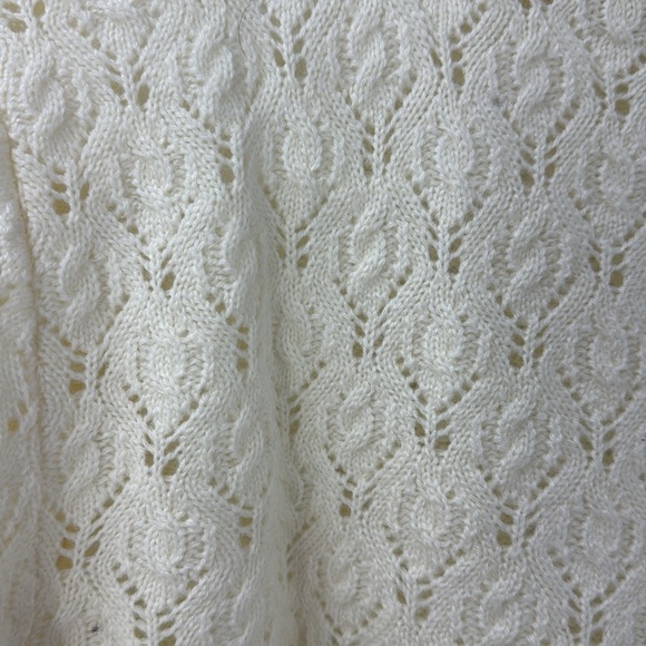 Ship’n shore vintage open cable knit turtleneck ivory sweater S/M - Picture 8 of 9